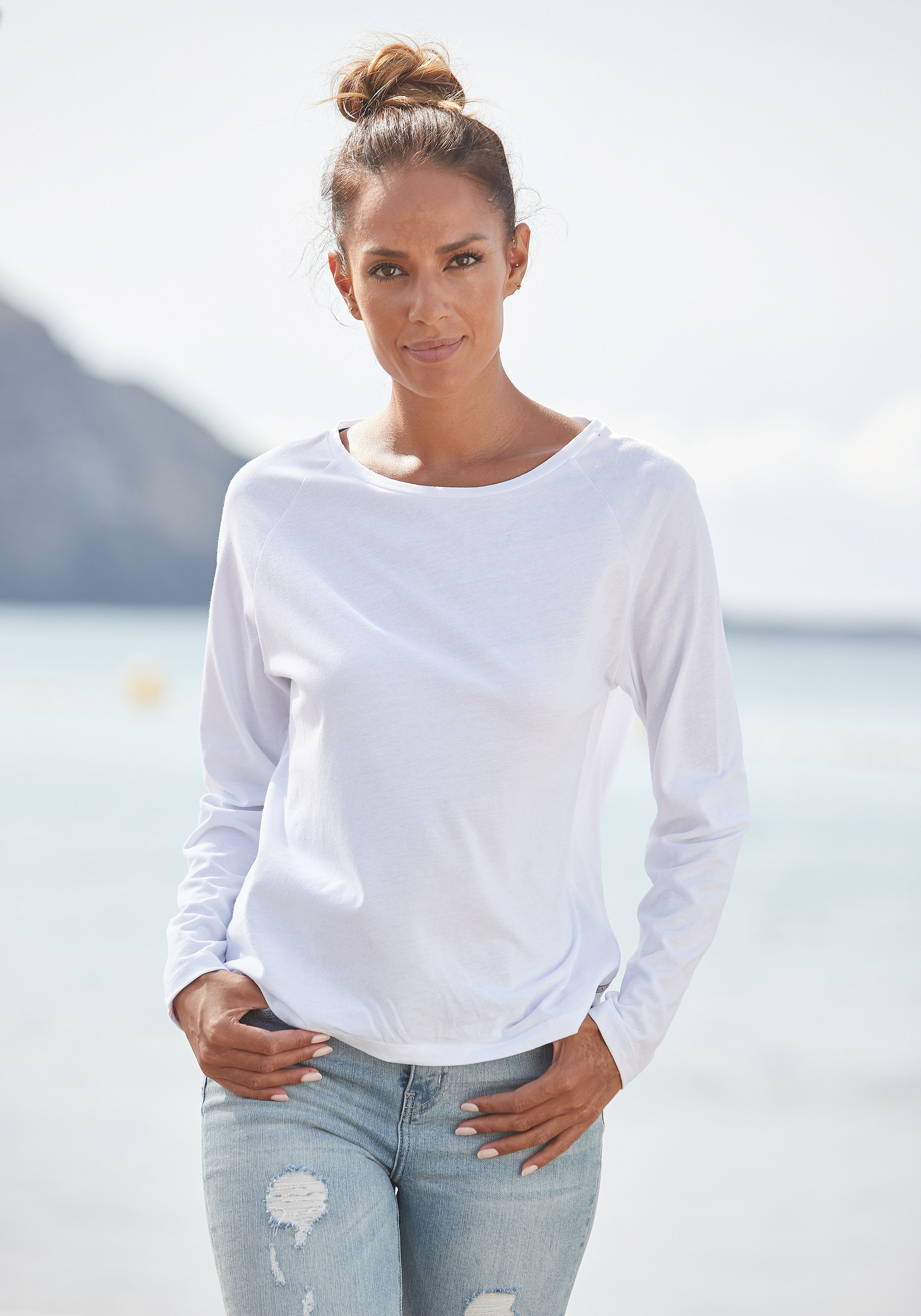 Elbsand Longsleeve »Tinna«, mit Logodruck hinten, Langarmshirt aus  Baumwoll-Mix, sportlich-casual » LASCANA | Bademode, Unterwäsche & Lingerie  online kaufen