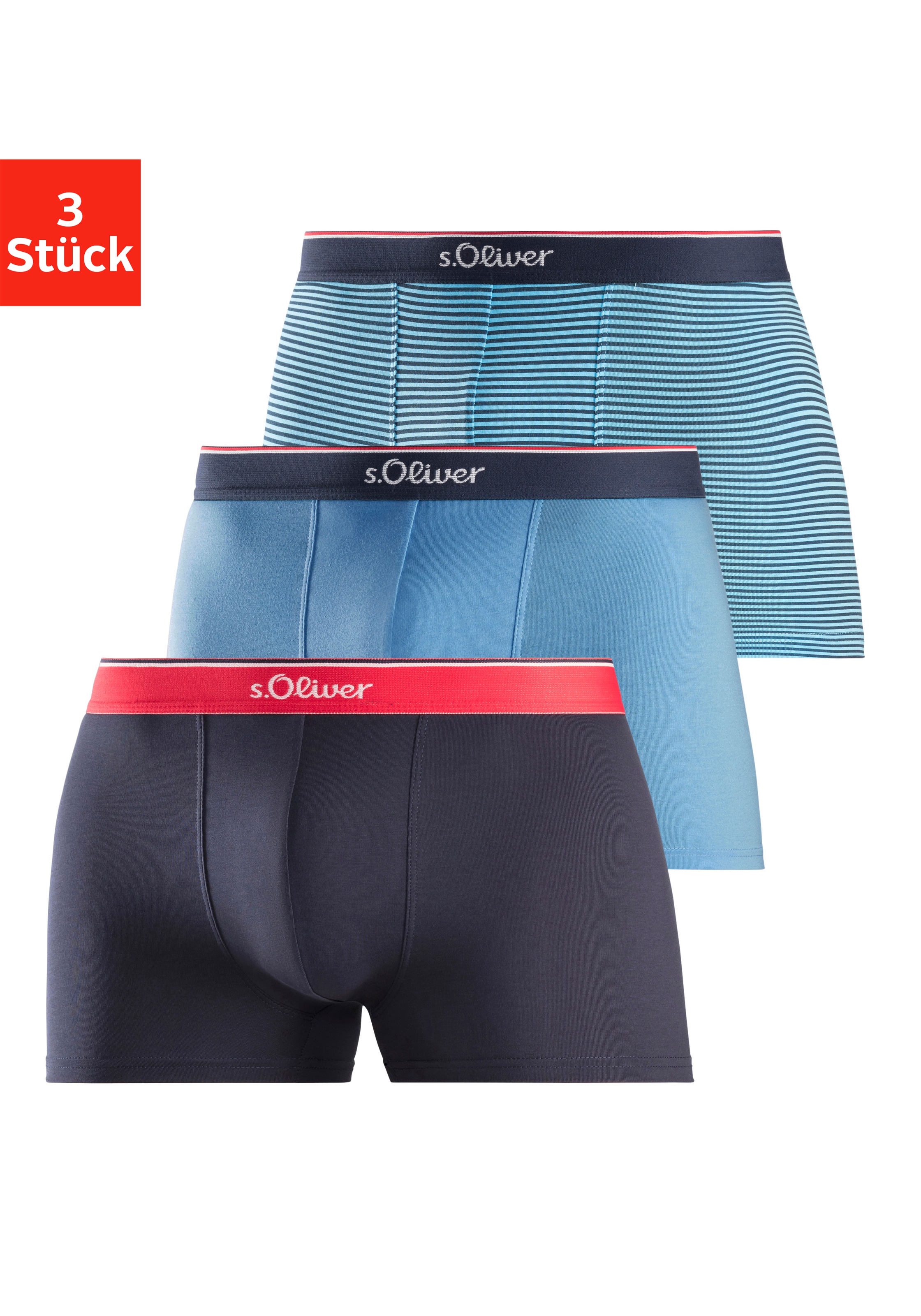 Pack günstig Kaufen-s.Oliver Boxer, (Packung, 3 St.), in modischen Designs. s.Oliver Boxer, (Packung, 3 St.), in modischen Designs <![CDATA[3er Pack Boxer von s.Oliver.]]>. 
