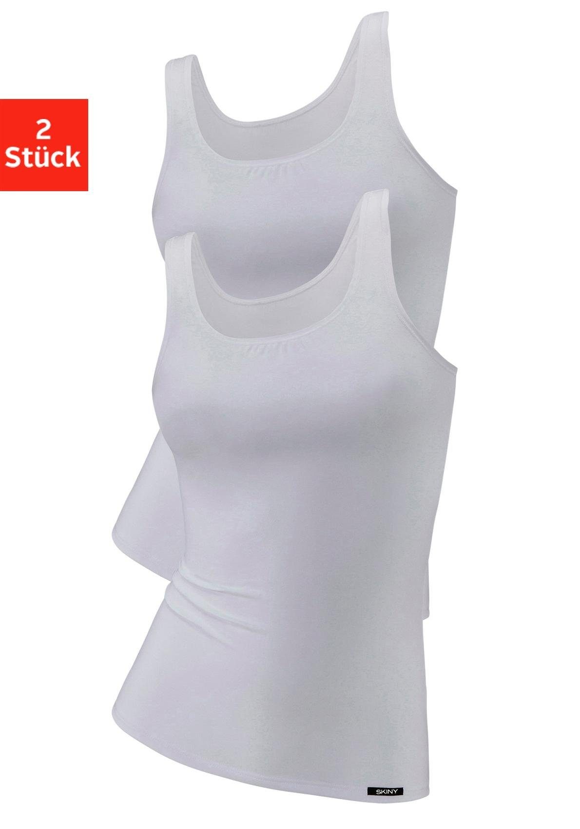 Skiny Unterhemd, (Packung, 2 St., 2er-Pack), mit kleinem Weblabel am Saum