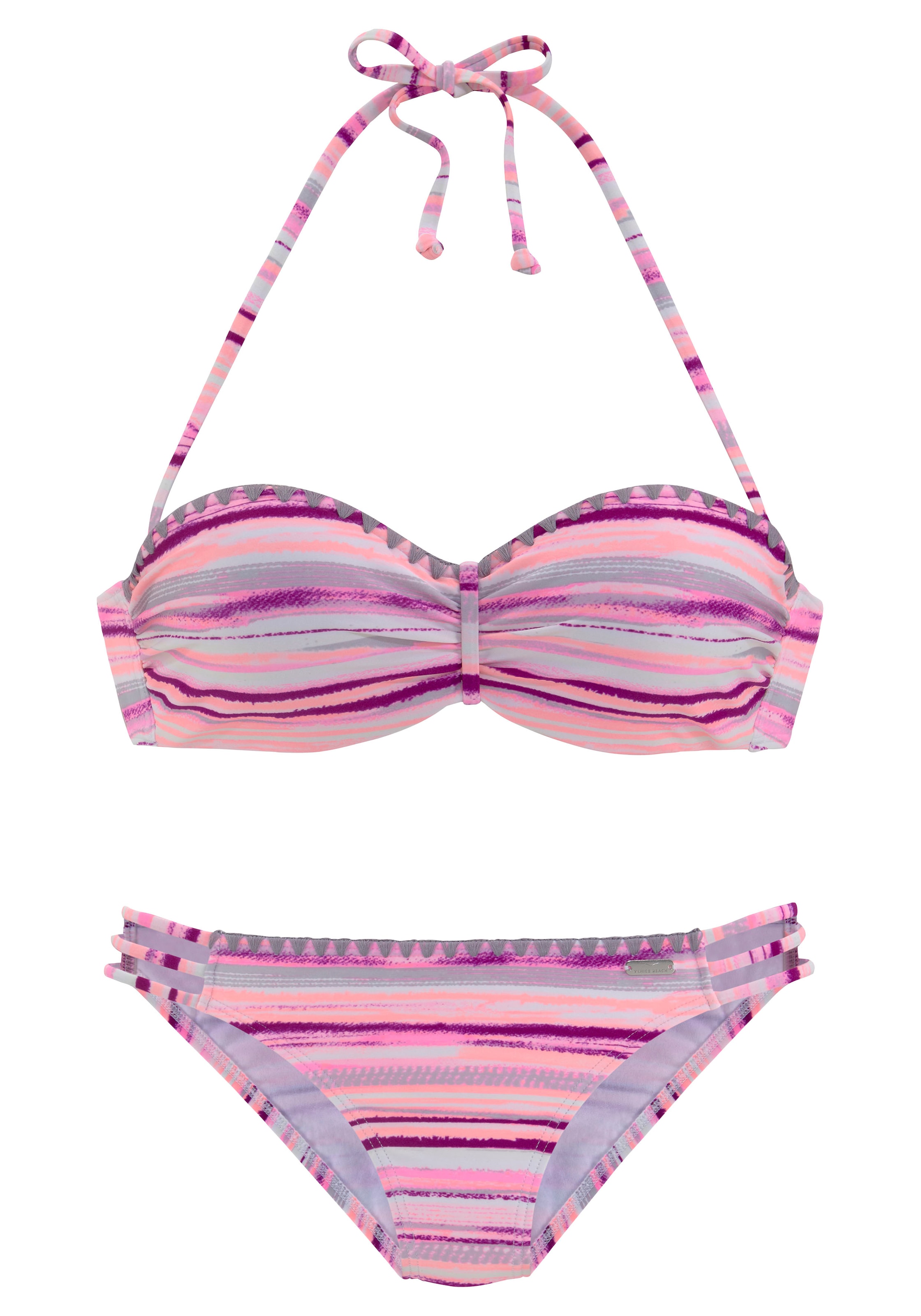 Venice Beach Bügel-Bandeau-Bikini, mit Häkelkanten