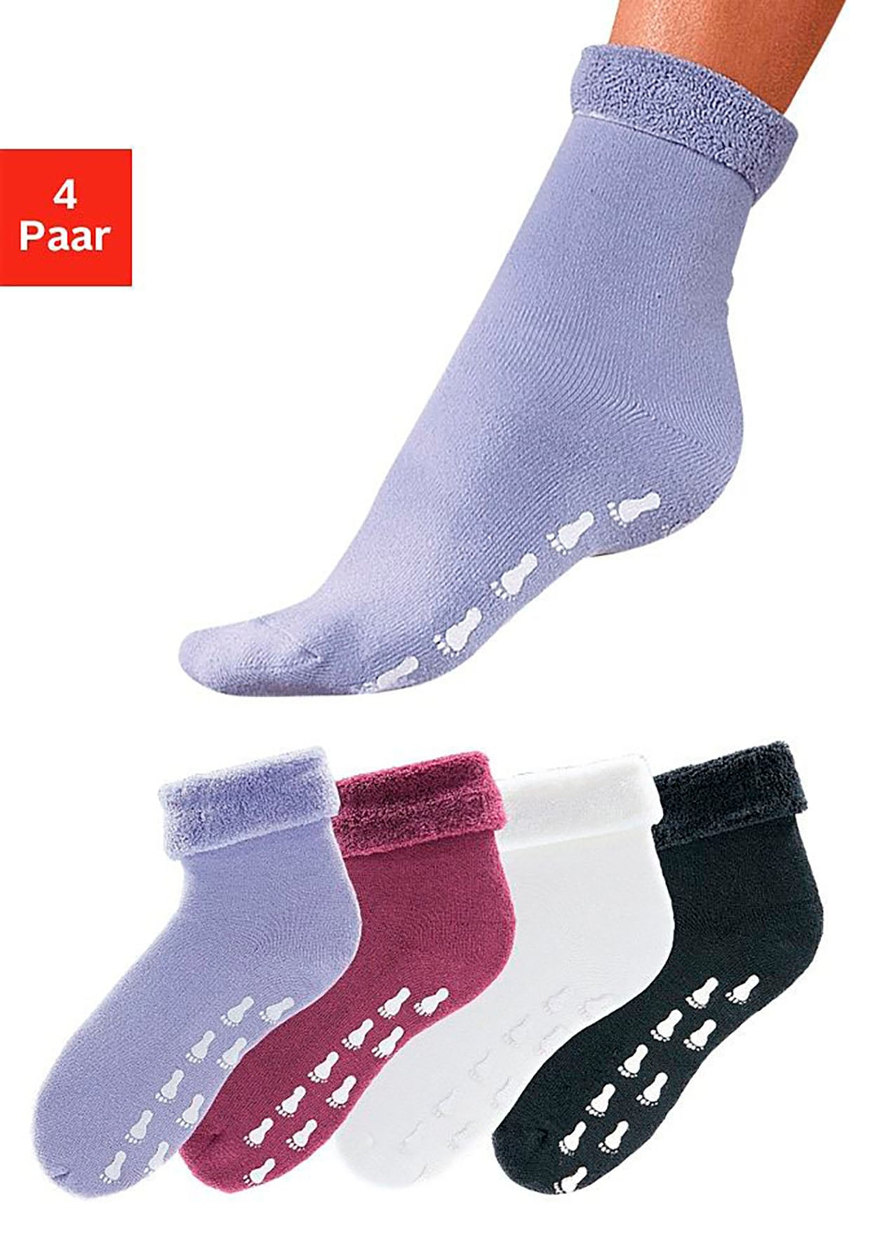 Image of Go in ABS-Socken, (4 Paar), mit Antirutschsohle und Vollfrottee