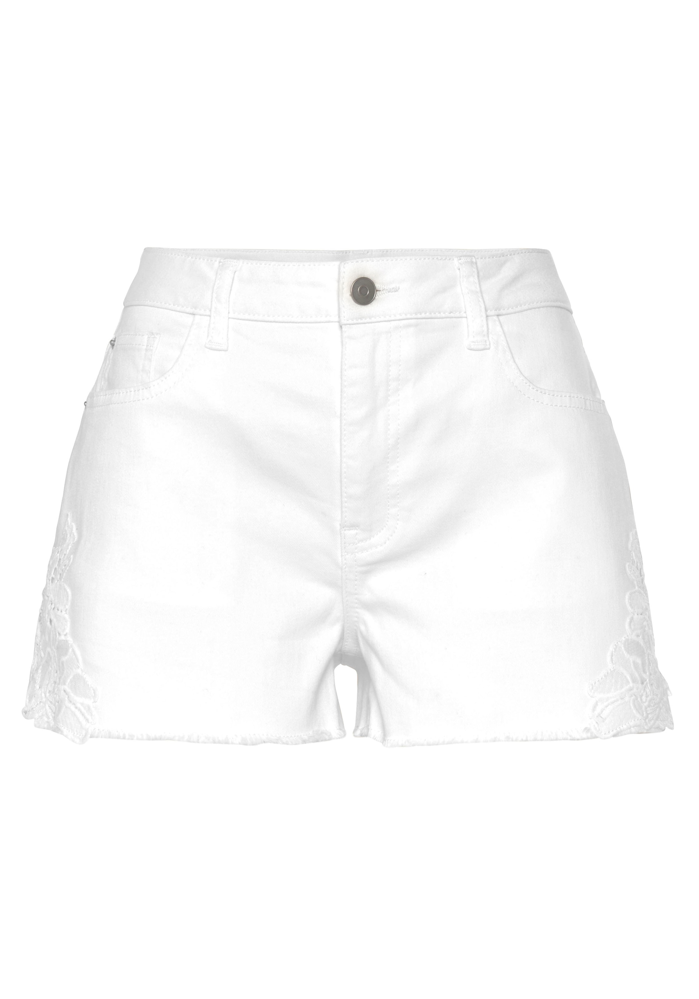 Vivance Jeansshorts, mit Spitze