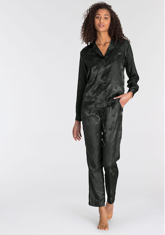 s.Oliver Bodywear Pyjama, (2 tlg., 1 Stück), aus gemustertem Satin