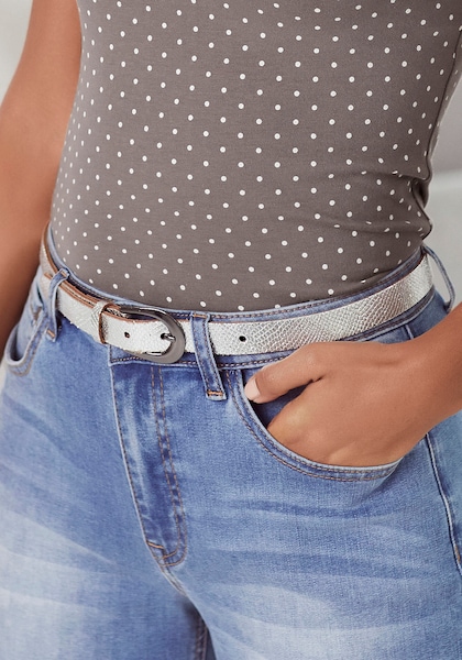 LASCANA Ledergürtel, in Metallic-Snake-Optik, Hüftgürtel für Hosen, Jeans &  Kleider » LASCANA | Bademode, Unterwäsche & Lingerie online kaufen
