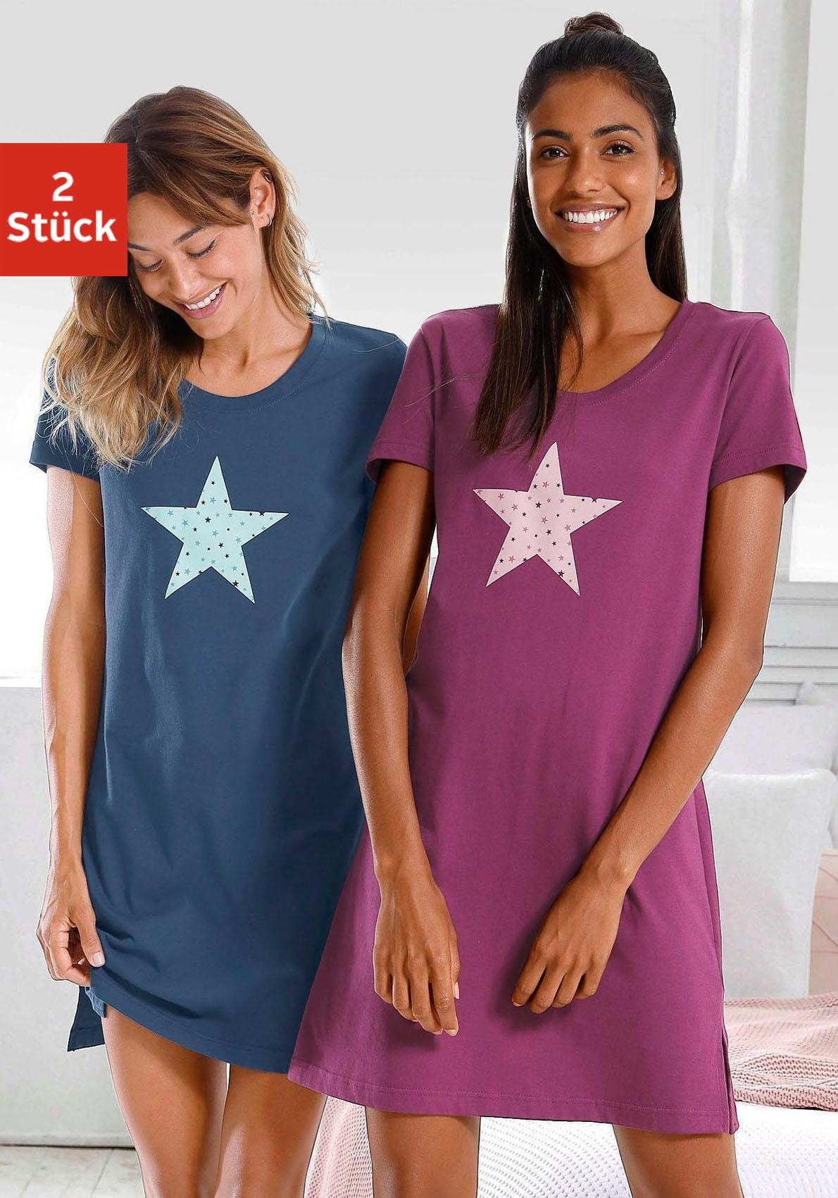 Vivance Dreams Nachthemd, (2er-Pack), mit Sternenprint