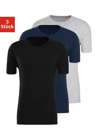 Bench. T-Shirt, (3 tlg.), super geeignet zum Drunterziehen, perfekte Passform, aus elastischer Baumwolle