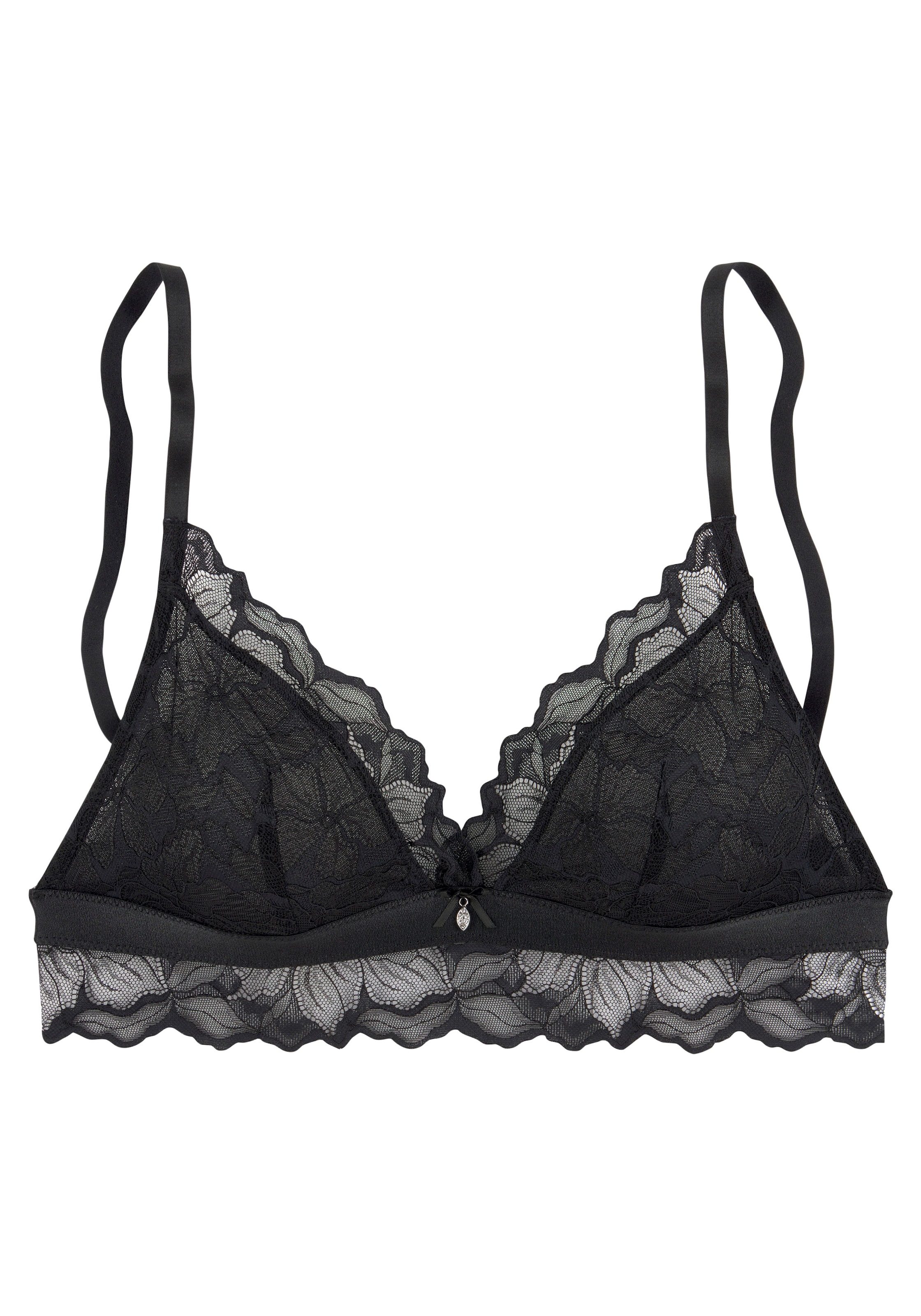 LASCANA Bralette-BH, aus edler Spitze mit hübschem Unterbrustband in Satin-Optik, Dessous