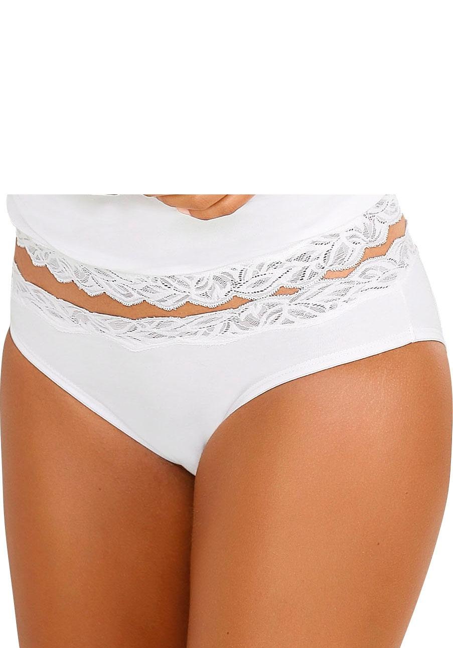 LASCANA Bikinislip, mit floraler Spitze