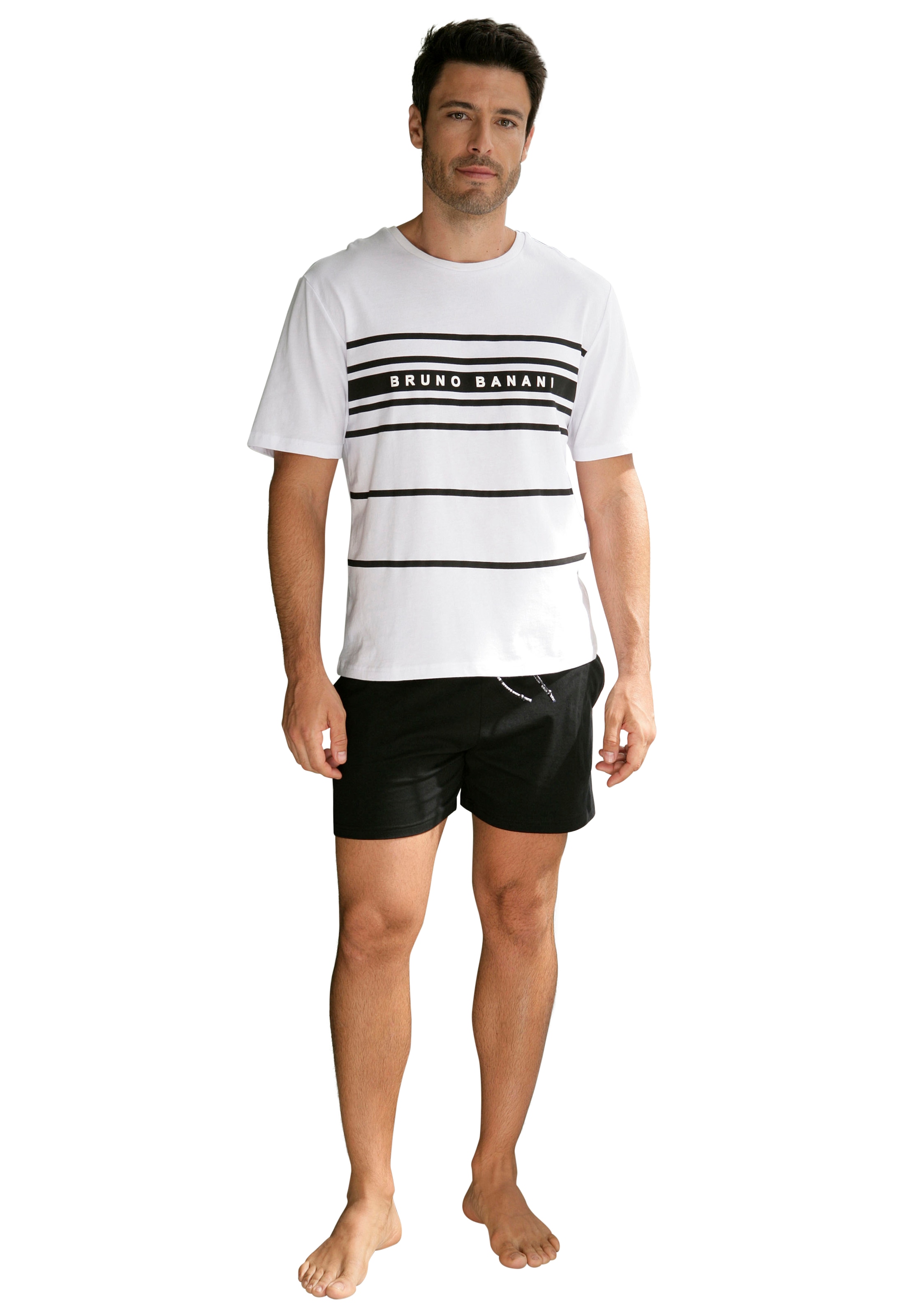 Logo R günstig Kaufen-Bruno Banani Shorty, (2 tlg., 1 Stück), mit Logodruck. Bruno Banani Shorty, (2 tlg., 1 Stück), mit Logodruck <![CDATA[Herren Shorty mit schön bedrucktem Oberteil. Obermaterial: 100% Baumwolle]]>. 