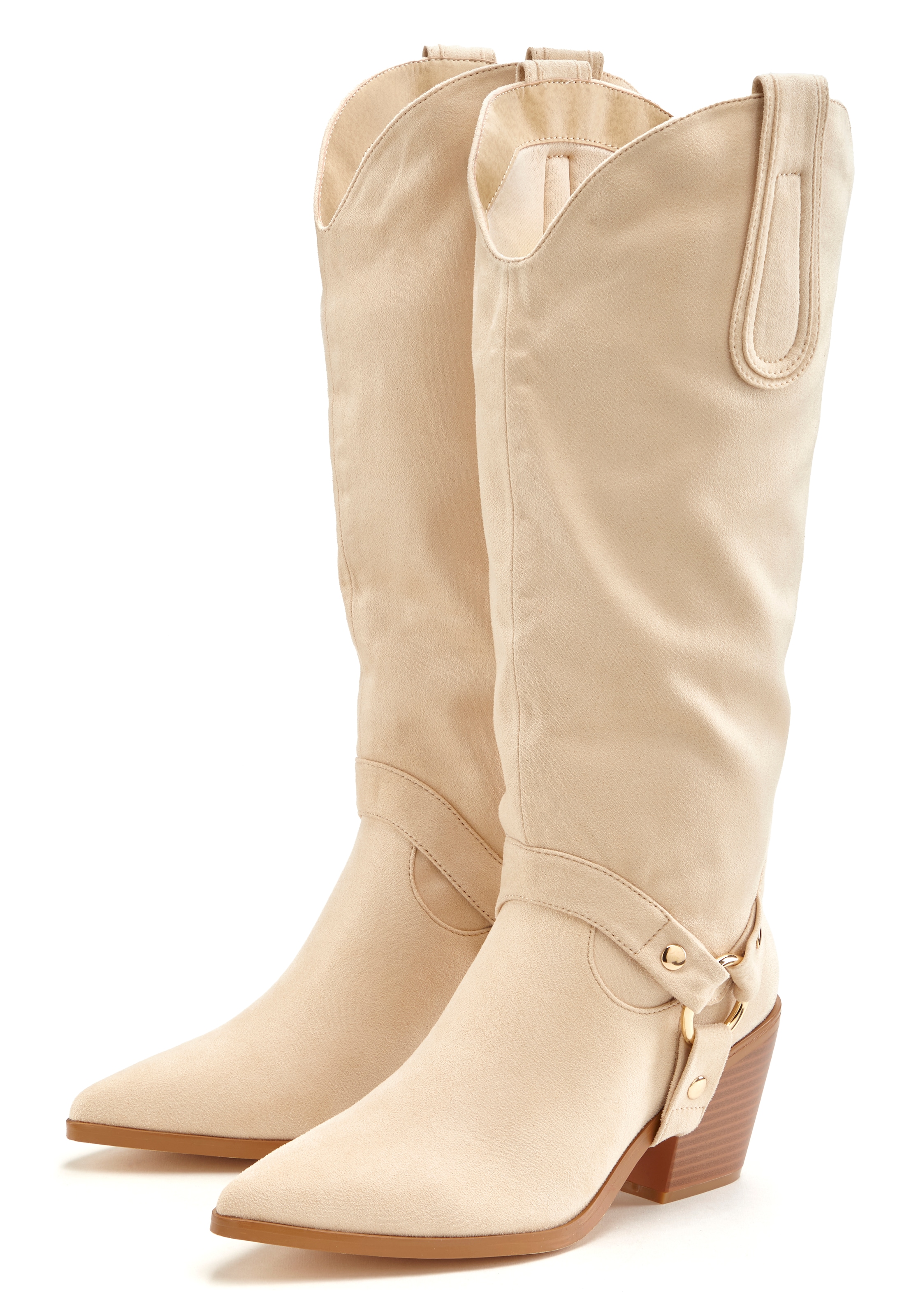 LASCANA Stiefelette »Cowboy Stiefel, Slouchy Boots«, mit abnehmbarem Schaft, Stiefel, Boots VEGAN