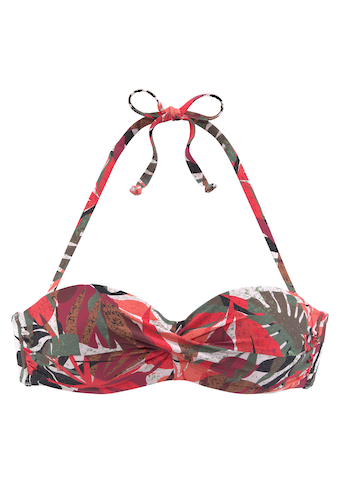 LASCANA Bügel-Bandeau-Bikini-Top »Ava«, im tropischen Design