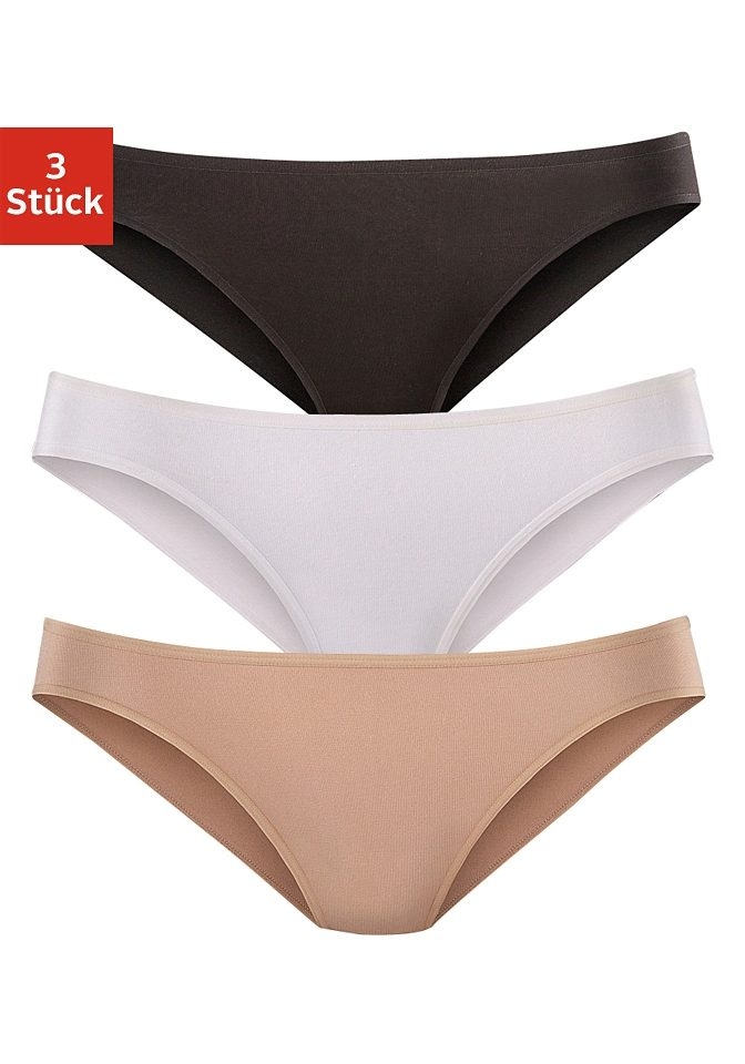 LASCANA Bikinislip, (3er-Pack), aus hochwertiger Modal-Qualität