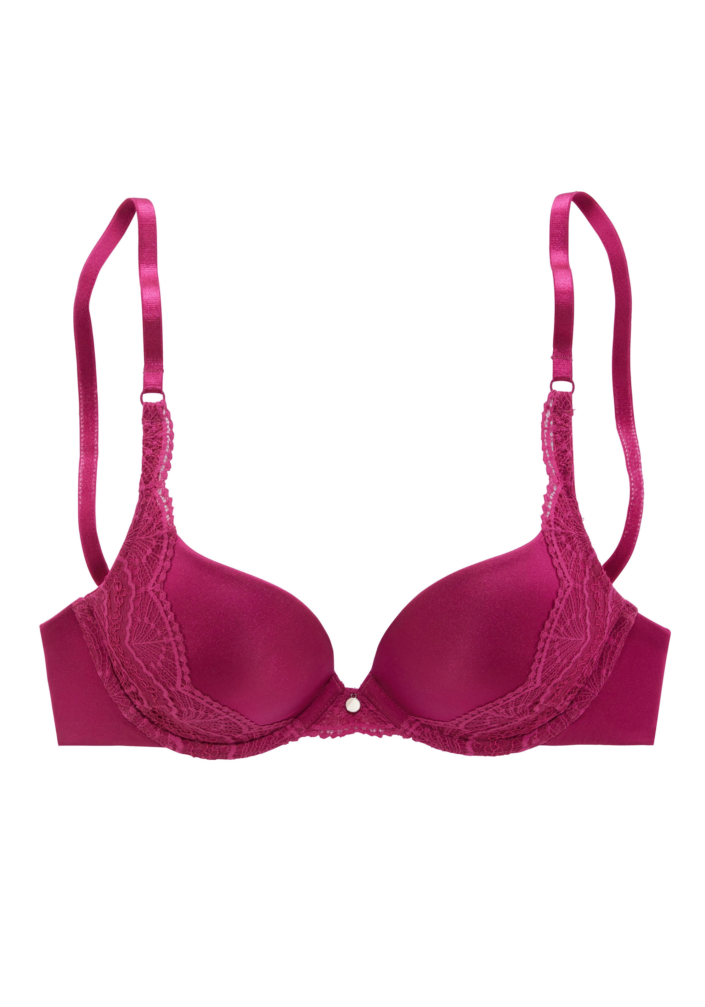 s.Oliver Push-up-BH, mit feiner Spitze seitlich am Cup und modischem Accessoire, Dessous