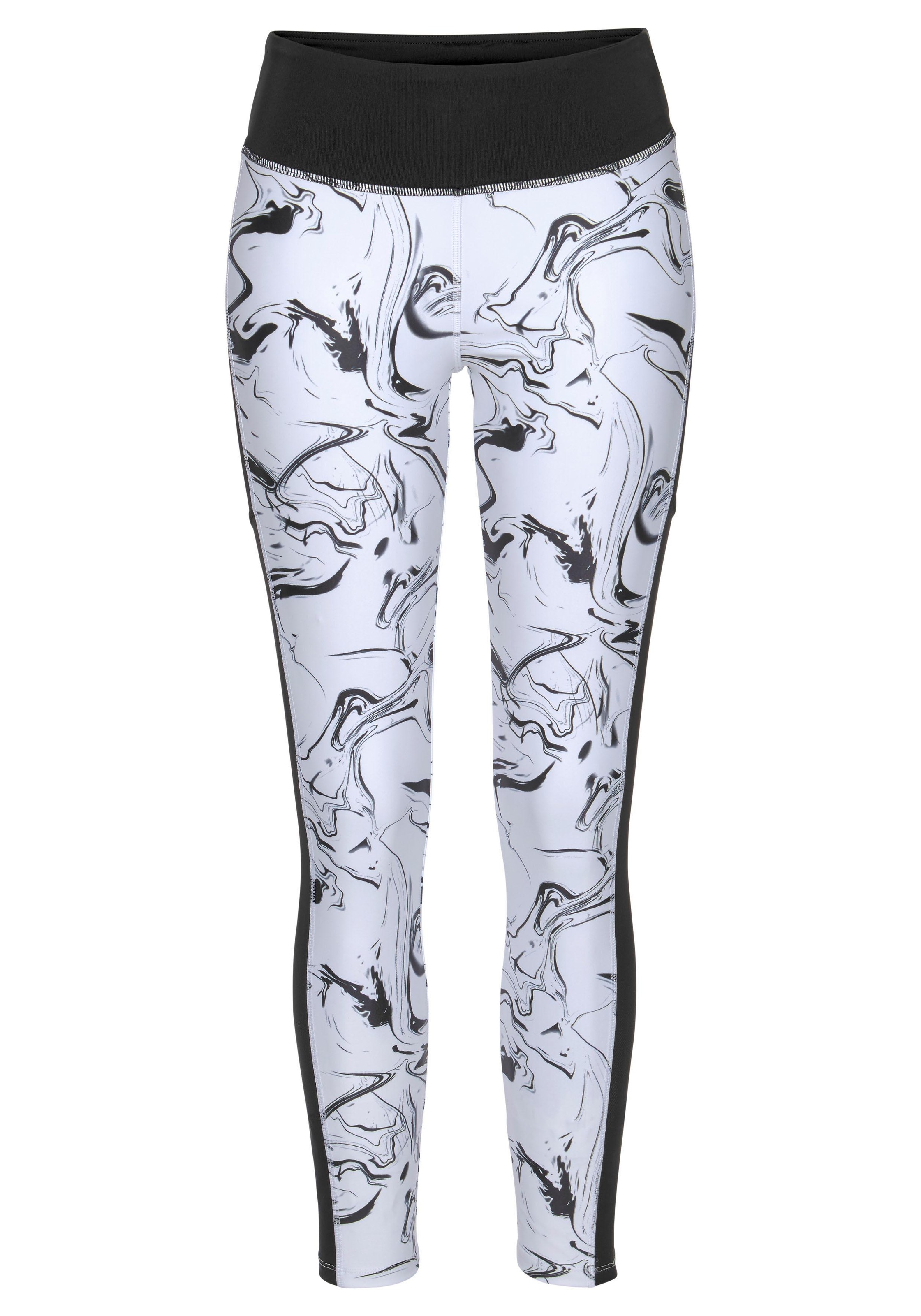 LASCANA ACTIVE Leggings »White Marble«, im Marmor-Muster mit Seitenstreifen  » LASCANA