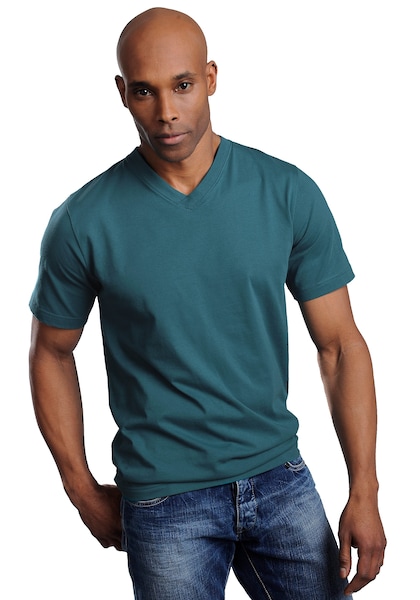 T-shirts avec encolure en V (3 pièces), coton "Cotton made in Africa"
