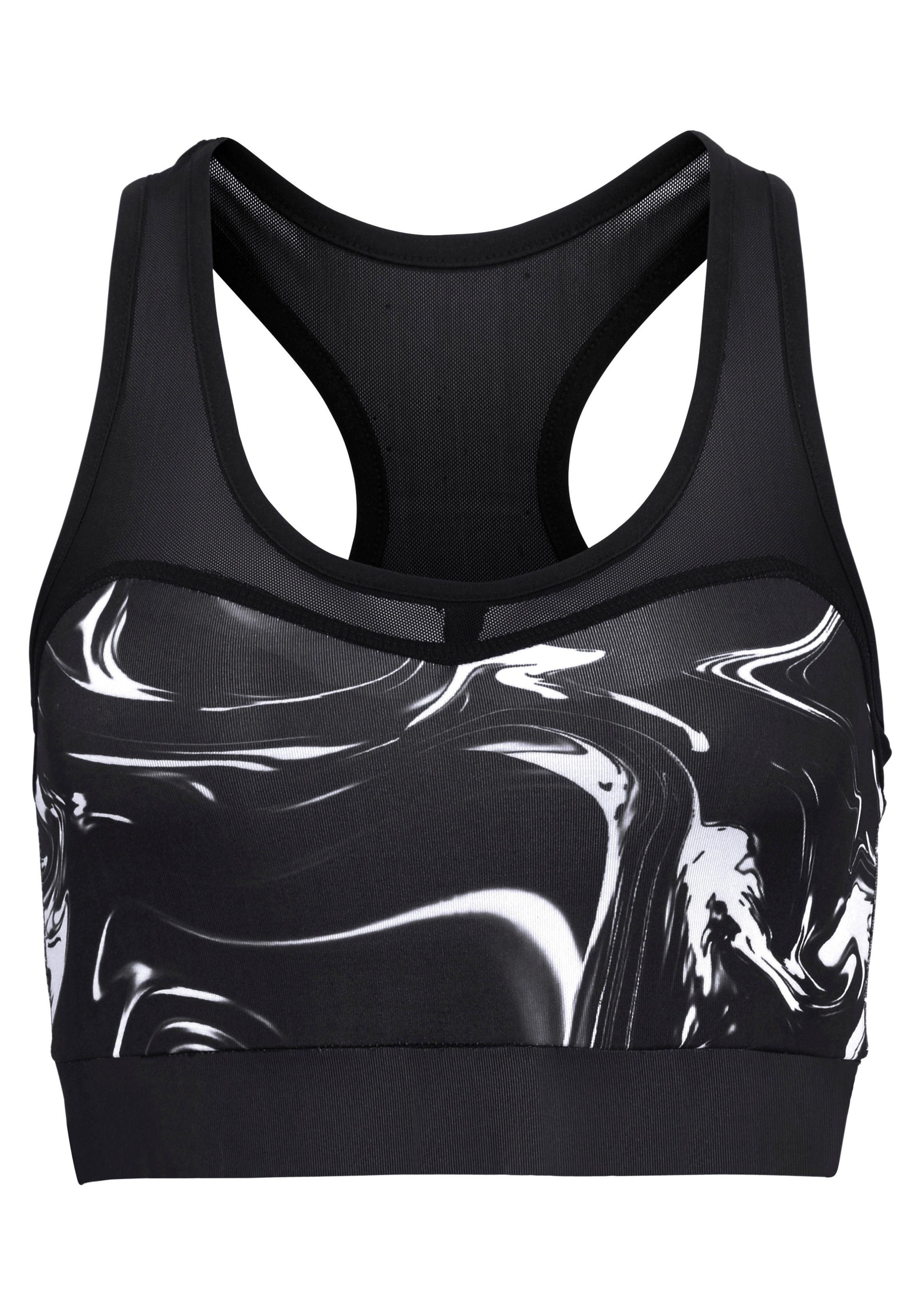 LASCANA ACTIVE Funktionsshirt »-Sporttop Black Marble«, mit Racerback und Mesh