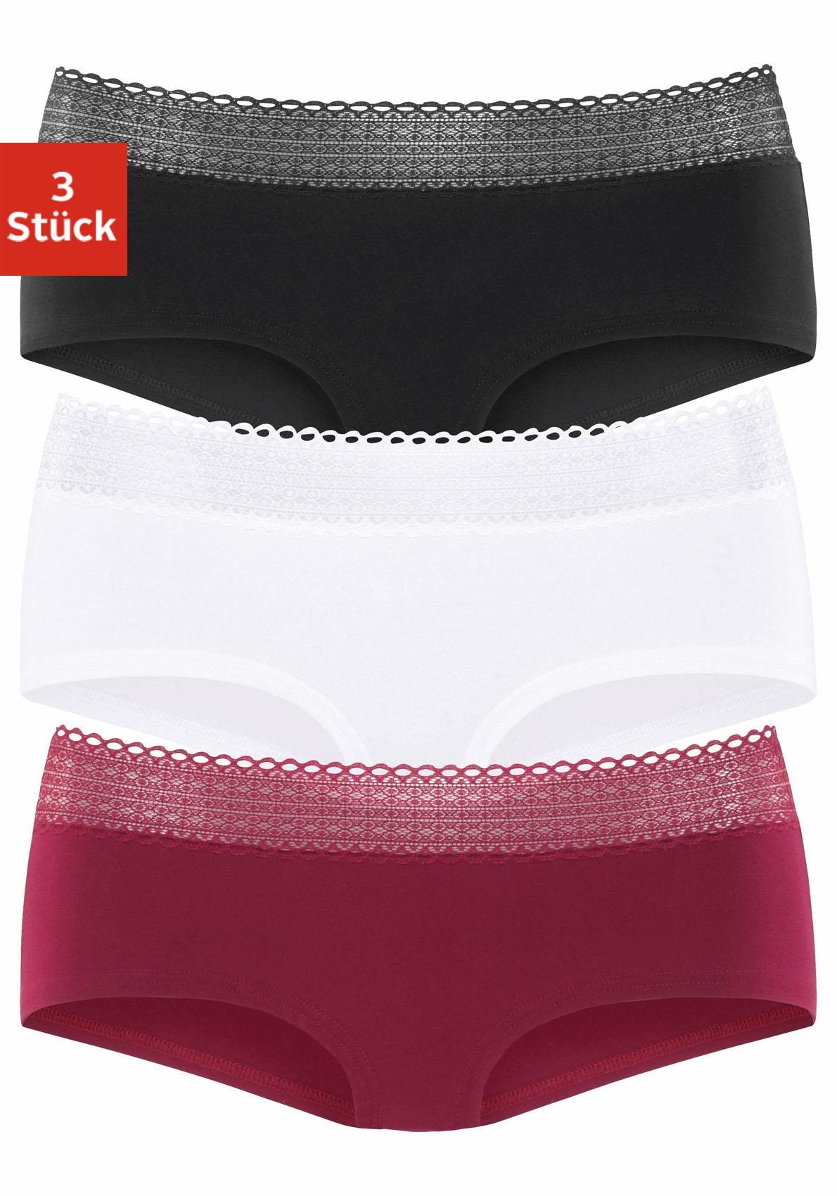 Panty günstig Kaufen-s.Oliver Panty, (Packung, 3 St.), aus elastischer Baumwoll-Qualität mit grafischer Spitze. s.Oliver Panty, (Packung, 3 St.), aus elastischer Baumwoll-Qualität mit grafischer Spitze <![CDATA[s.Oliver: Hipster im 3er-Pack. Mit weichem, graphischem