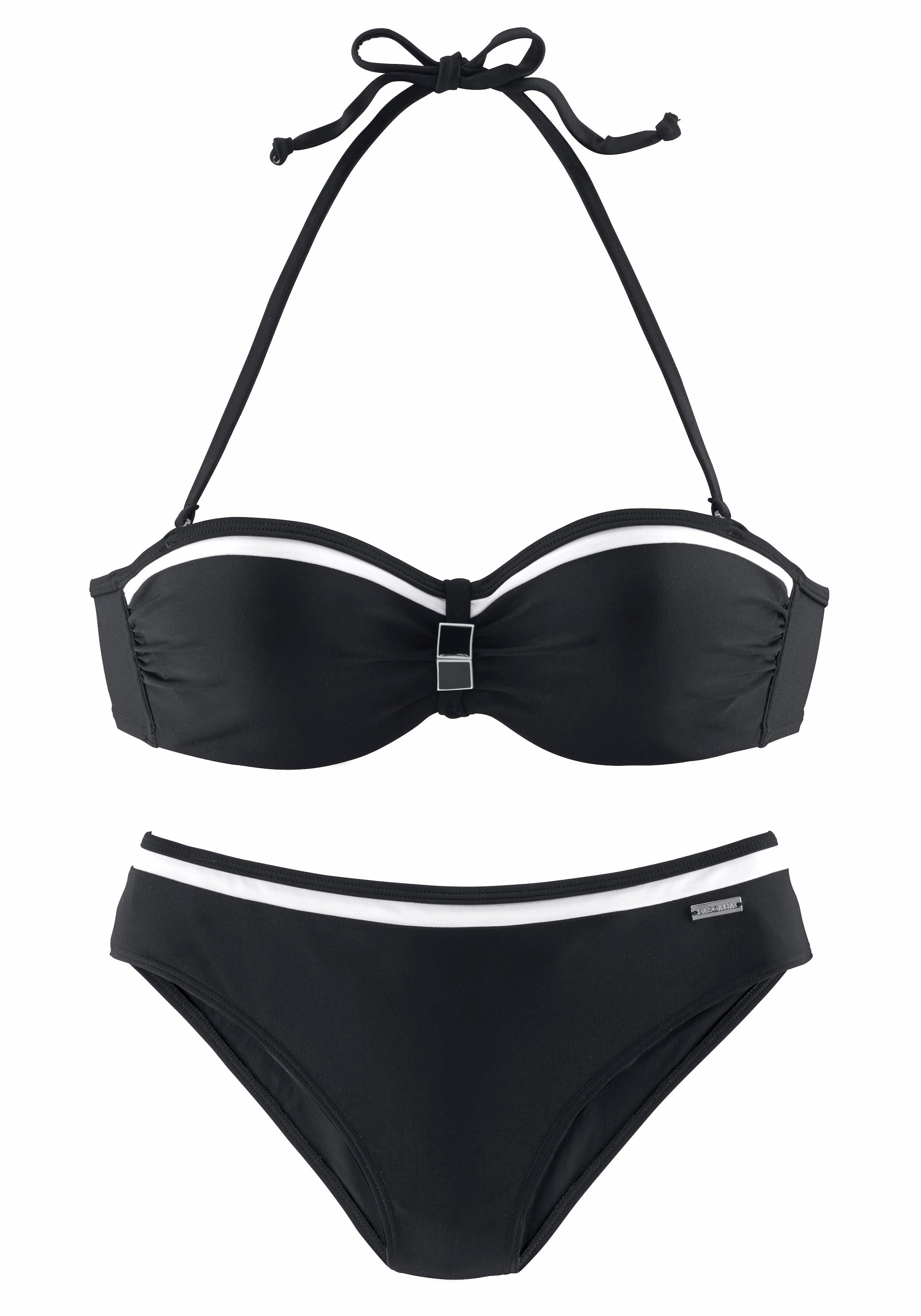 LASCANA Bügel-Bandeau-Bikini, mit Kontrastdetails