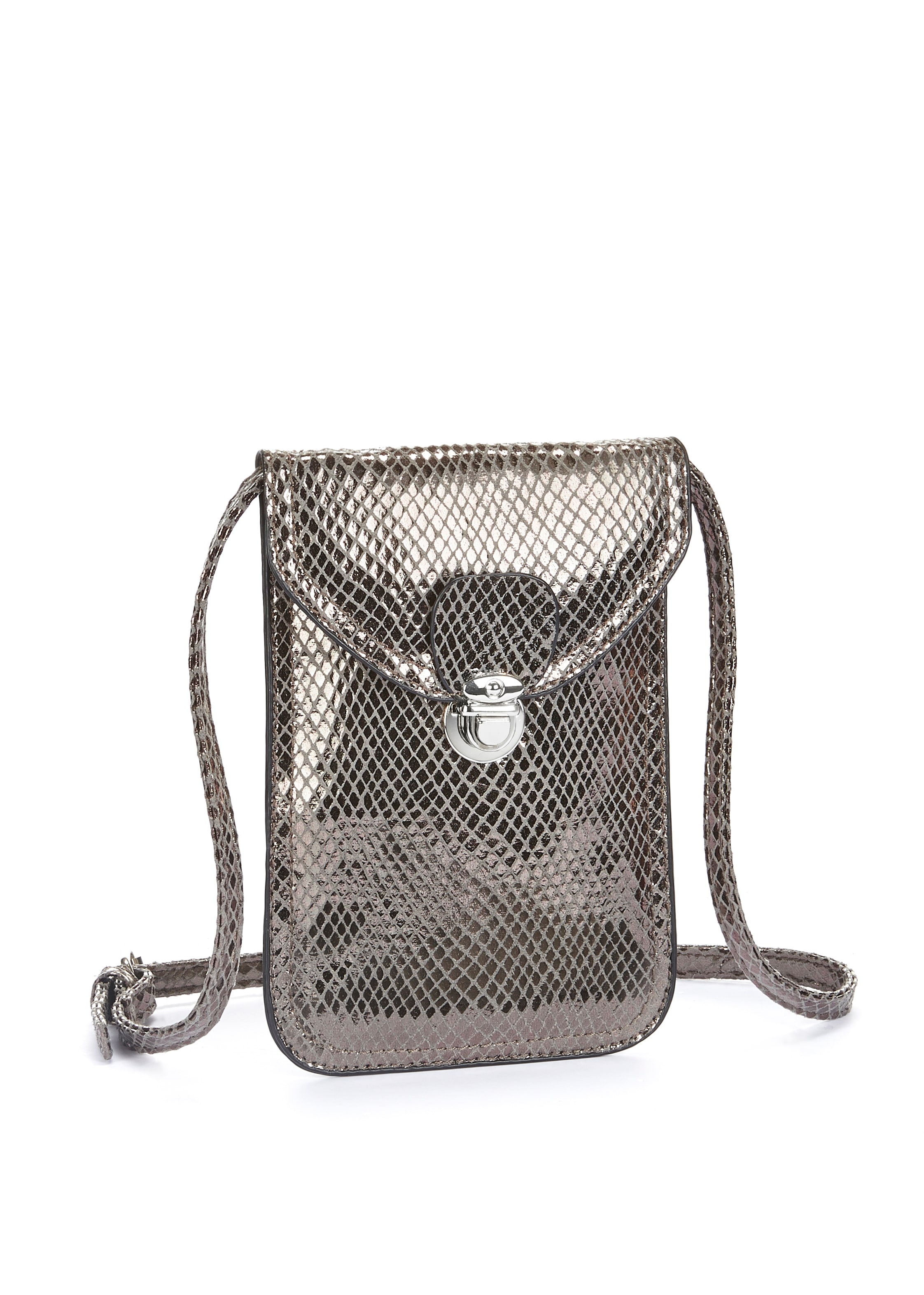 Body mit günstig Kaufen-LASCANA Umhängetasche, im coolen Metallic Look, Minibag, Handytasche, Crossbody Bag VEGAN. LASCANA Umhängetasche, im coolen Metallic Look, Minibag, Handytasche, Crossbody Bag VEGAN <![CDATA[Handytasche von LASCANA. Mit Glitzereffekt in Crocoopti