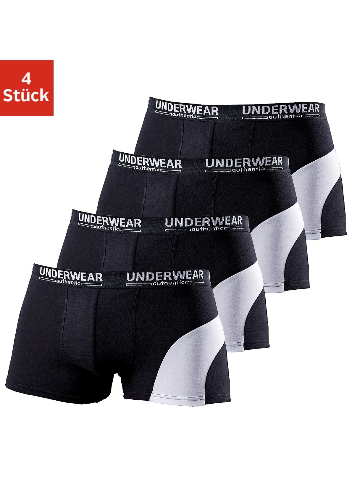 Image of AUTHENTIC UNDERWEAR Boxer, (4 St.), mit kontrastfarbenen Einsatz