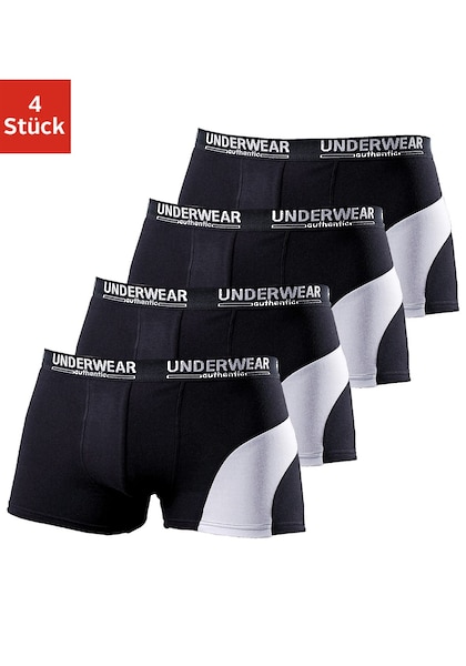 Boxer Authentic Underwear (4 pièces) avec rayures contrastantes