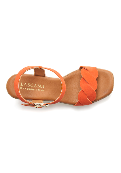 LASCANA Sandalette, aus weichem Leder mit Blockabsatz