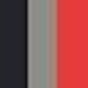 rouge + gris chiné + noir