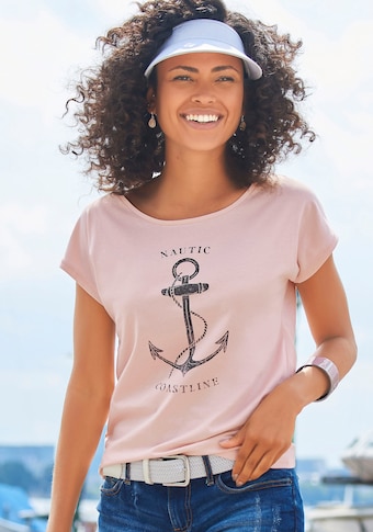 Beachtime T-Shirt, mit maritimen Druck vorn