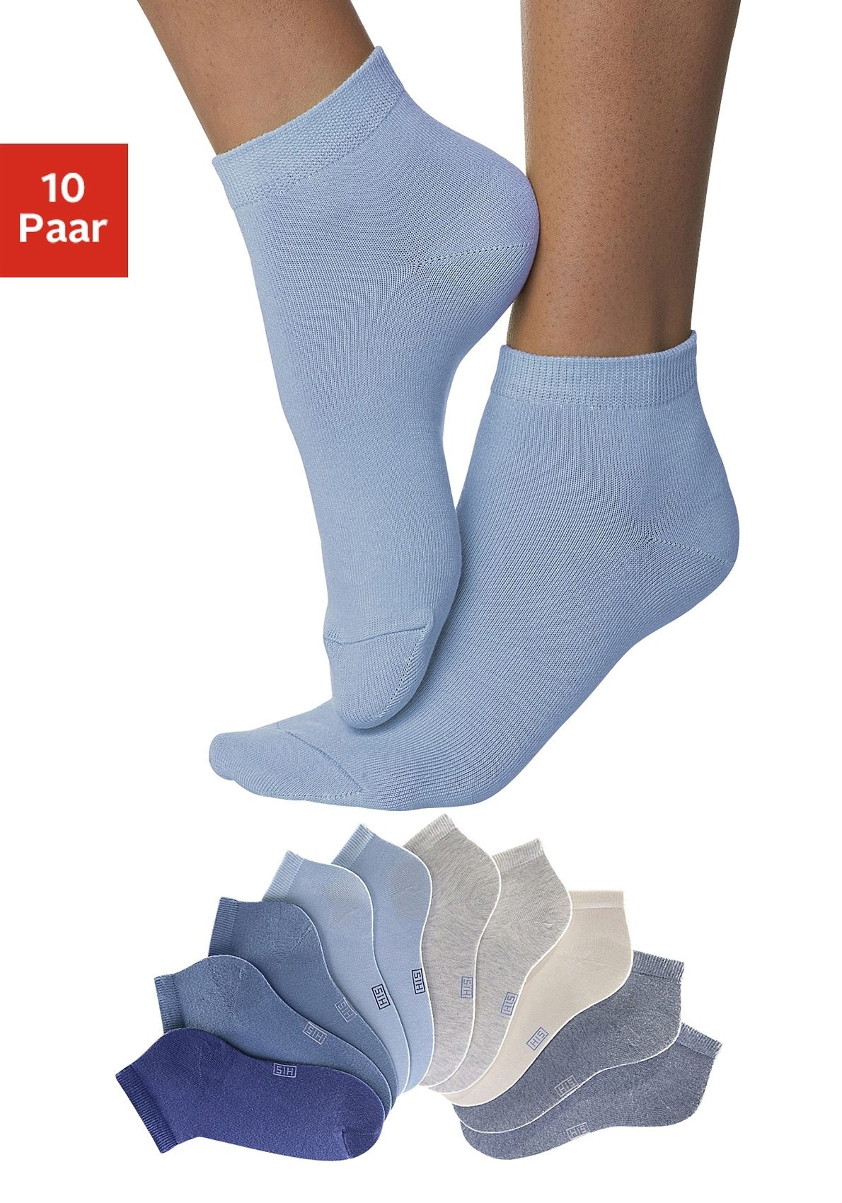 Paar Socke günstig Kaufen-H.I.S Kurzsocken, (Set, 10 Paar). H.I.S Kurzsocken, (Set, 10 Paar) <![CDATA[Vielseitige Basic Kurzsocken für jede Gelegenheit. Einfach nach Lust und Laune kombinieren. Eine gute Elastizität sichert eine optimale Passform. Durch die verstärkte Ferse und