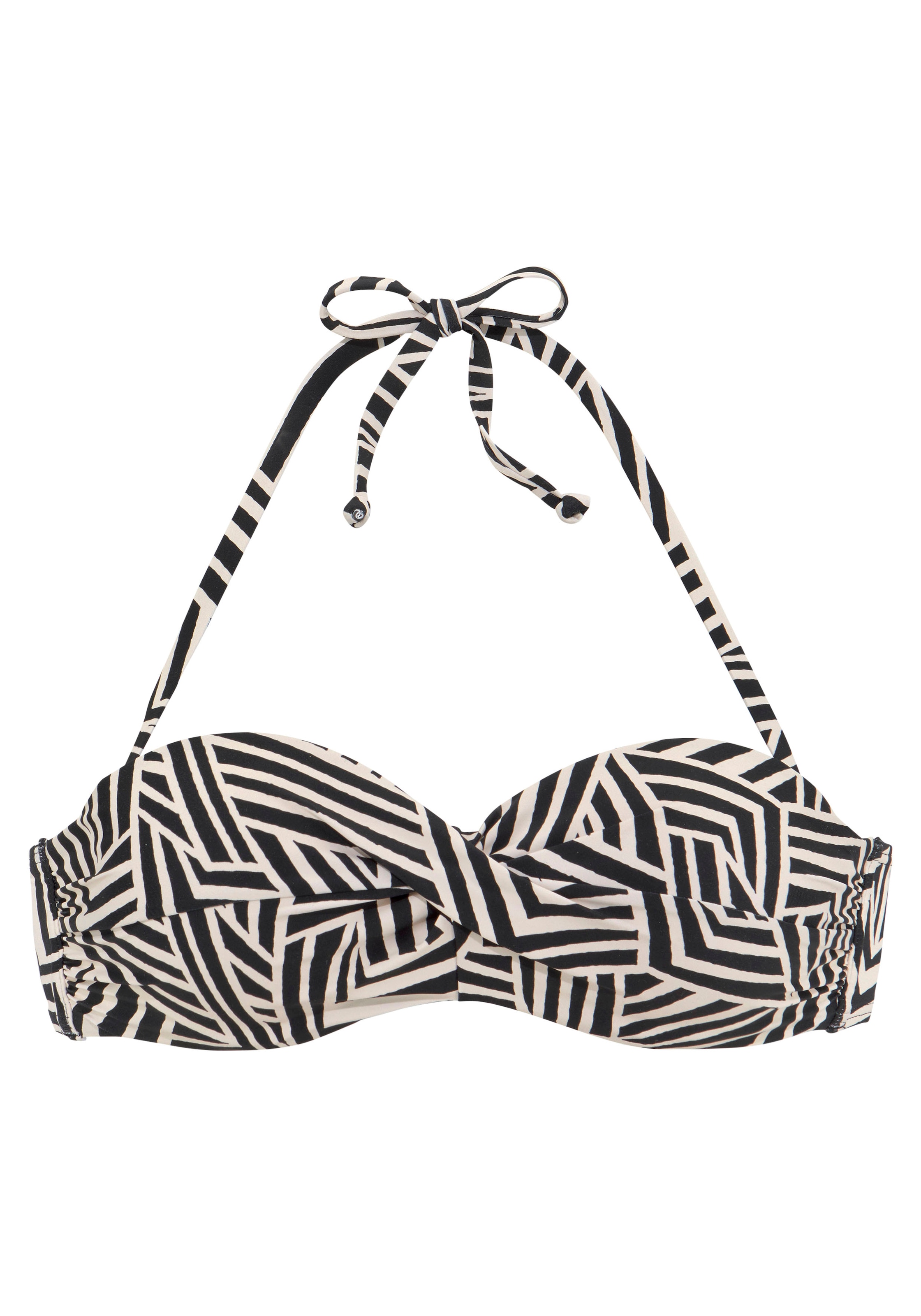 LASCANA Bügel-Bandeau-Bikini-Top »Cleo«, mit geometrischem Druck
