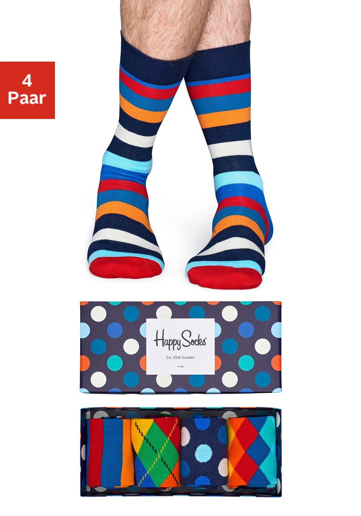 Image of Happy Socks Socken, (Box, 4 Paar), mit verschiedenen Mustern in der Box
