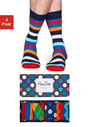 Happy Socks Socken, (Box, 4 Paar), mit verschiedenen Mustern in der Box