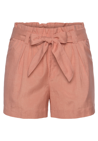 LASCANA Shorts, (mit Bindegürtel), im Paperbag-Stil aus Leinenmix, kurze Hose, Leinenhose