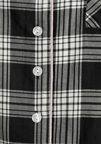 Chemise de nuit en flanelle à carreaux H.I.S avec col classique & patte de boutonnage