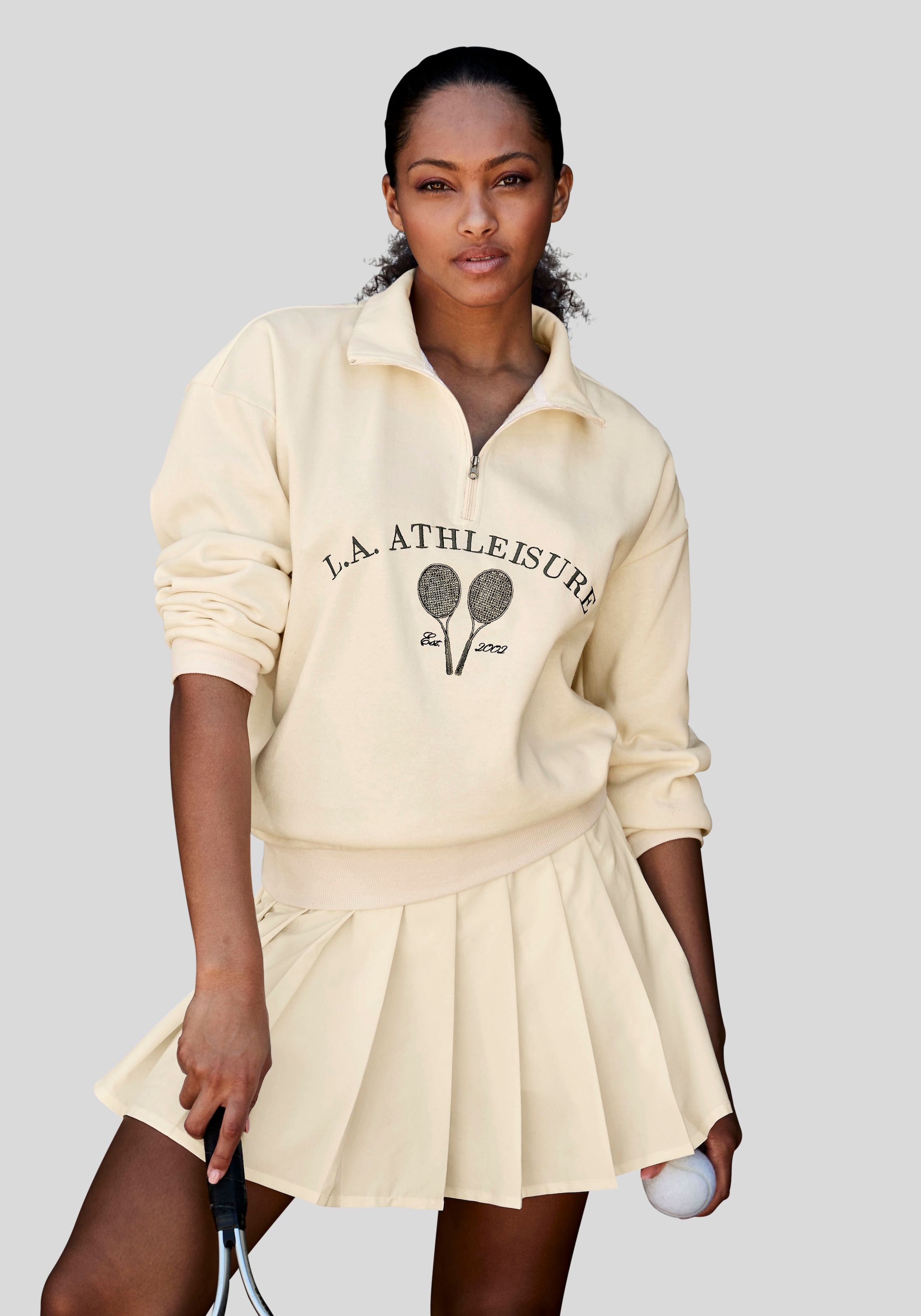 » und kaufen mit Reissverschluss LASCANA LASCANA online Bademode, Unterwäsche ACTIVE Lingerie | & Stehkragen Sweatshirt »Tennis«,