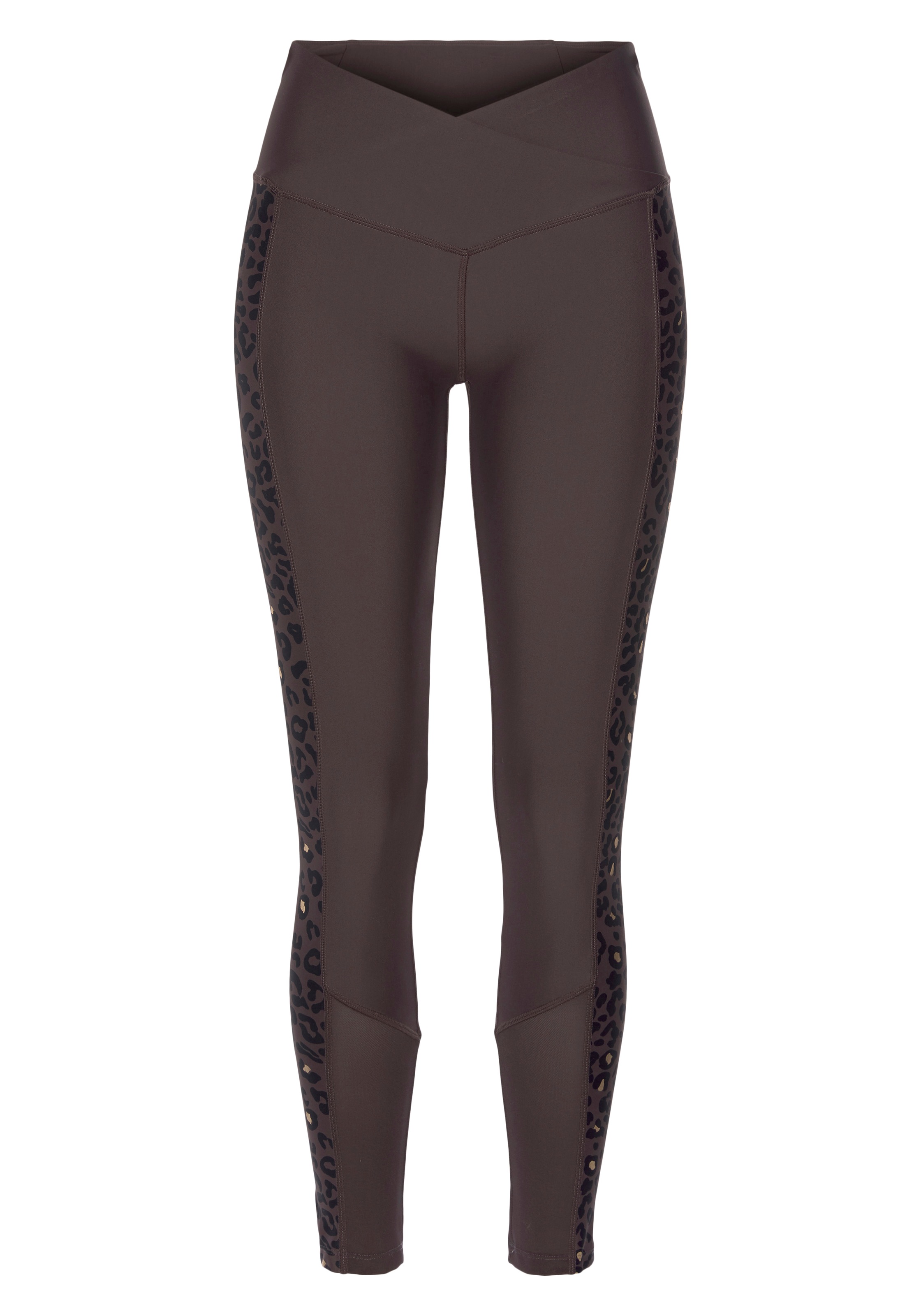 Bench. Leggings, mit Leomuster und Mesh-Einsatz, Loungewear