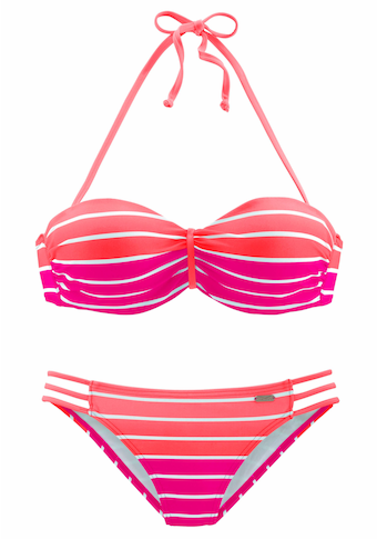 Venice Beach Bügel-Bandeau-Bikini, im trendigen Streifen-Look