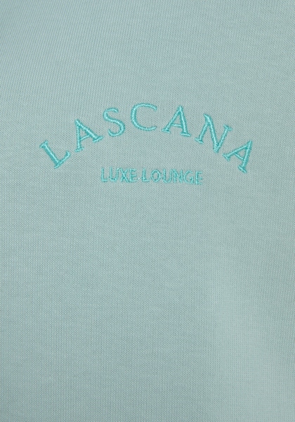 LASCANA Kapuzensweatshirt »-Hoodie-Sweatshirt mit Kapuze«, und Logostickerei, Loungewear, Loungeanzug