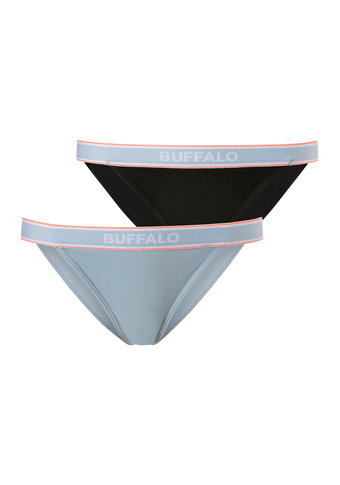 Buffalo Bikinislip, (2 St., 2er-Pack), mit breitem Logo-Bündchen