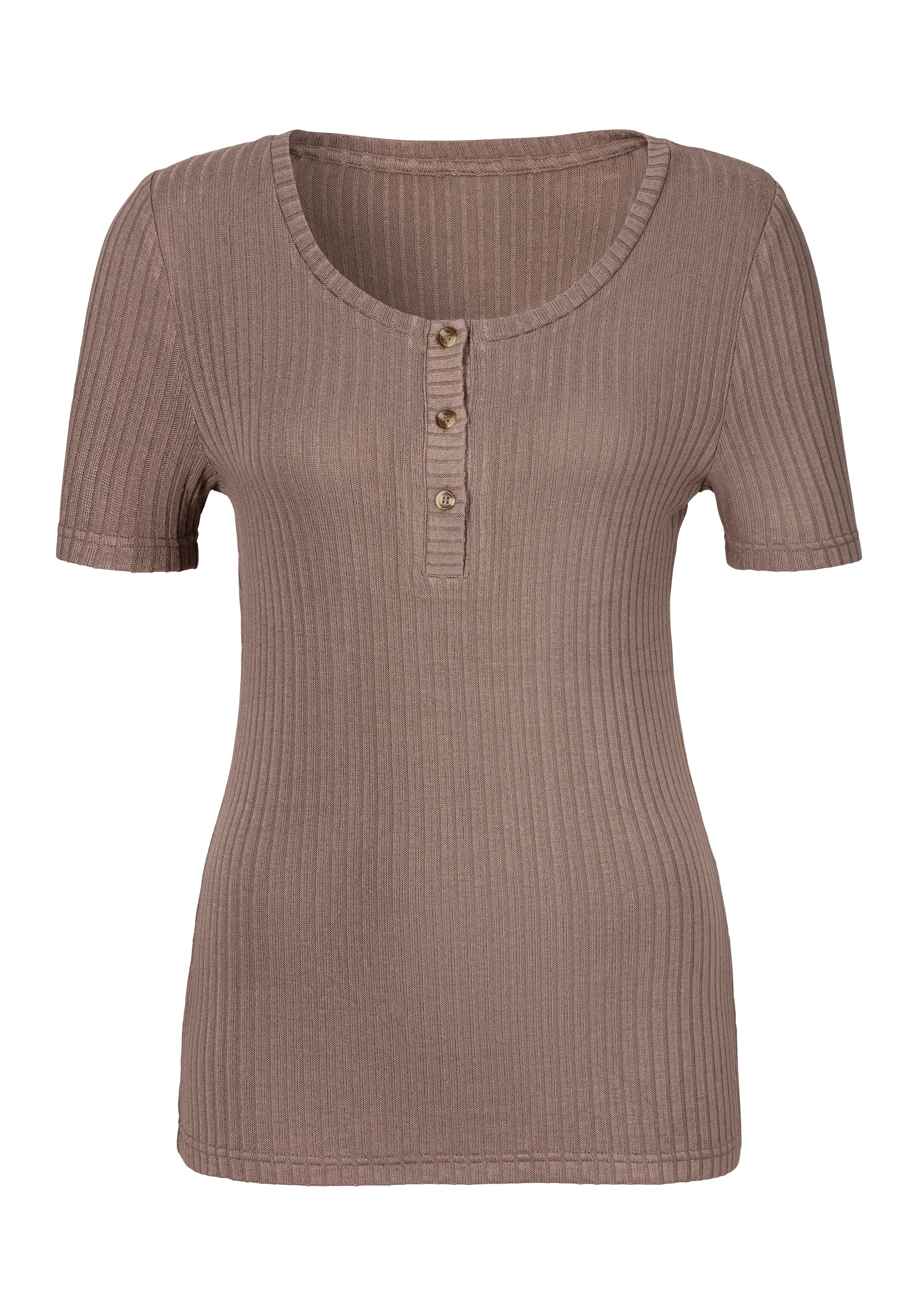 LASCANA T-Shirt, aus kaufen Lingerie Bademode, LASCANA | Unterwäsche » online Ripp-Qualität modischer 