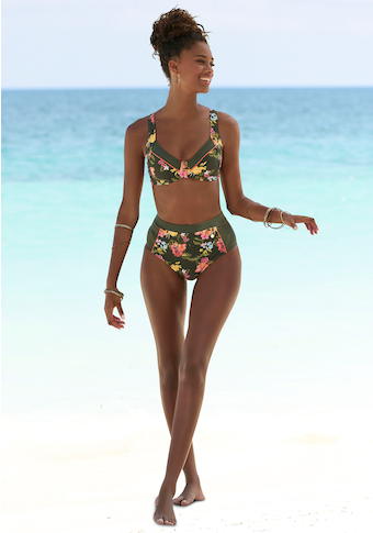 LASCANA Bügel-Bikini-Top »Tahiti«, mit kontrastfarbenen Einsätzen