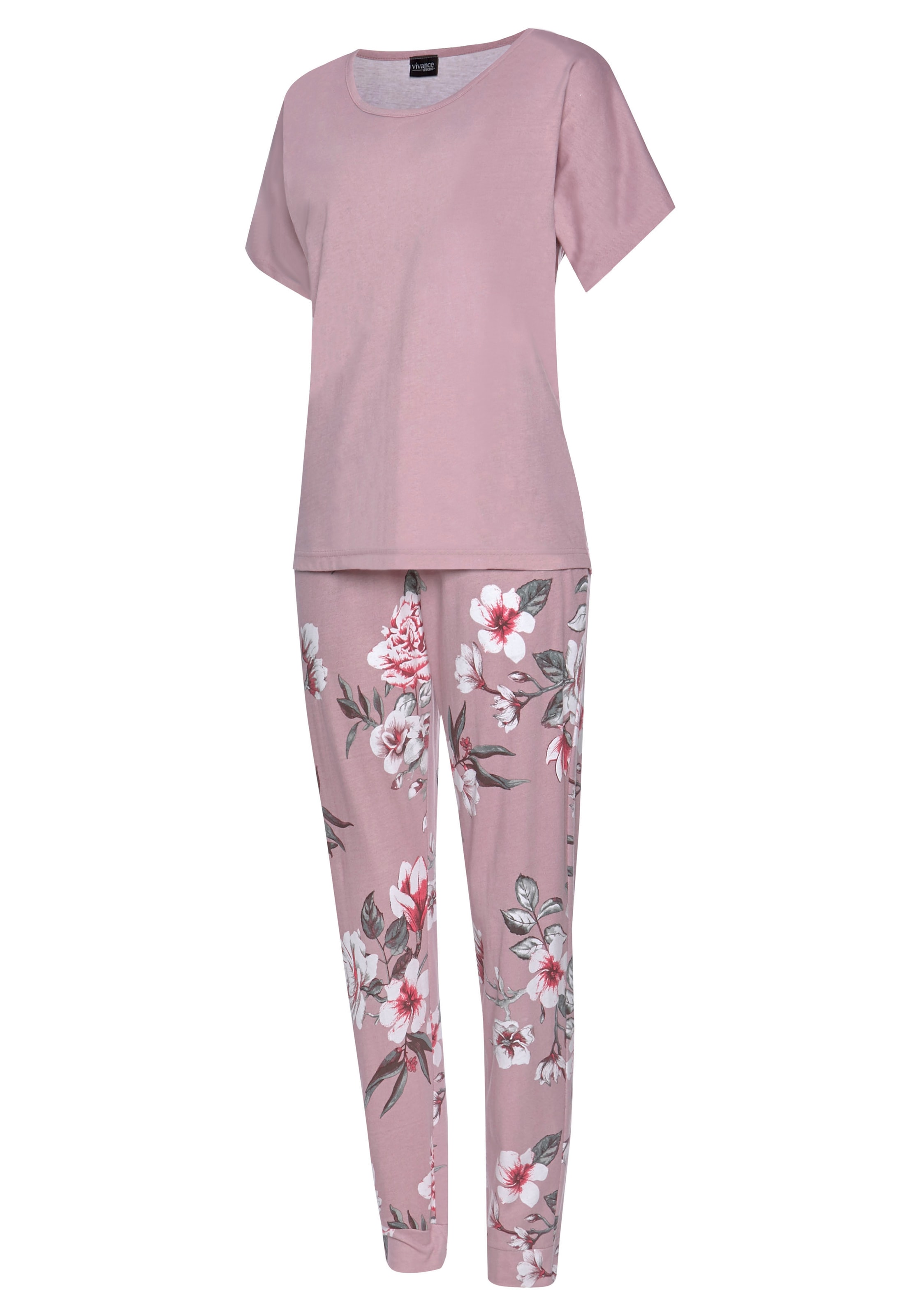 Vivance Dreams Pyjama, (4 online Unterwäsche & Stück), tlg., kaufen Blumendruck Bademode, | 2 mit LASCANA » Lingerie