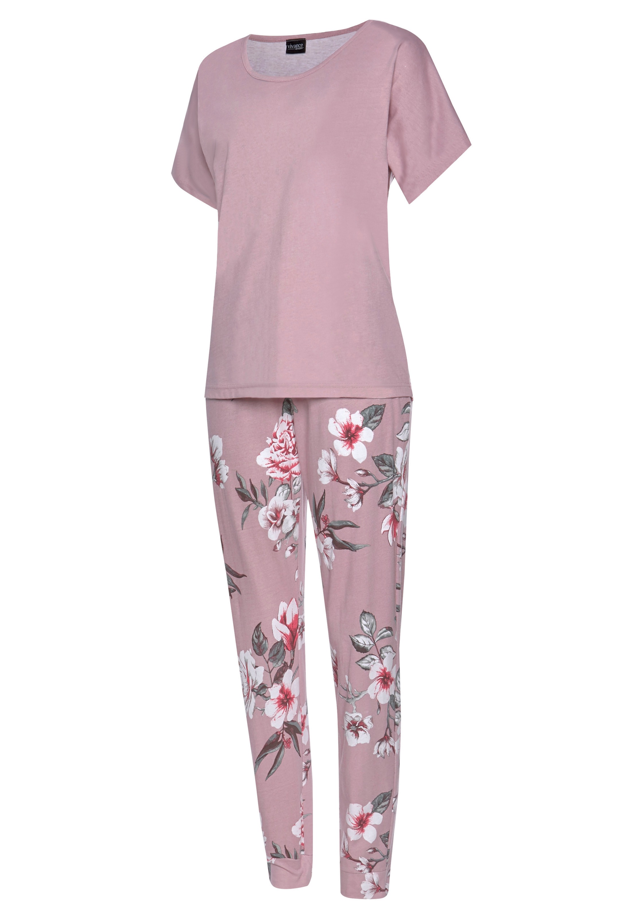 Vivance Dreams Pyjama, (4 » & online mit Bademode, 2 kaufen Unterwäsche | Blumendruck Lingerie tlg., LASCANA Stück)