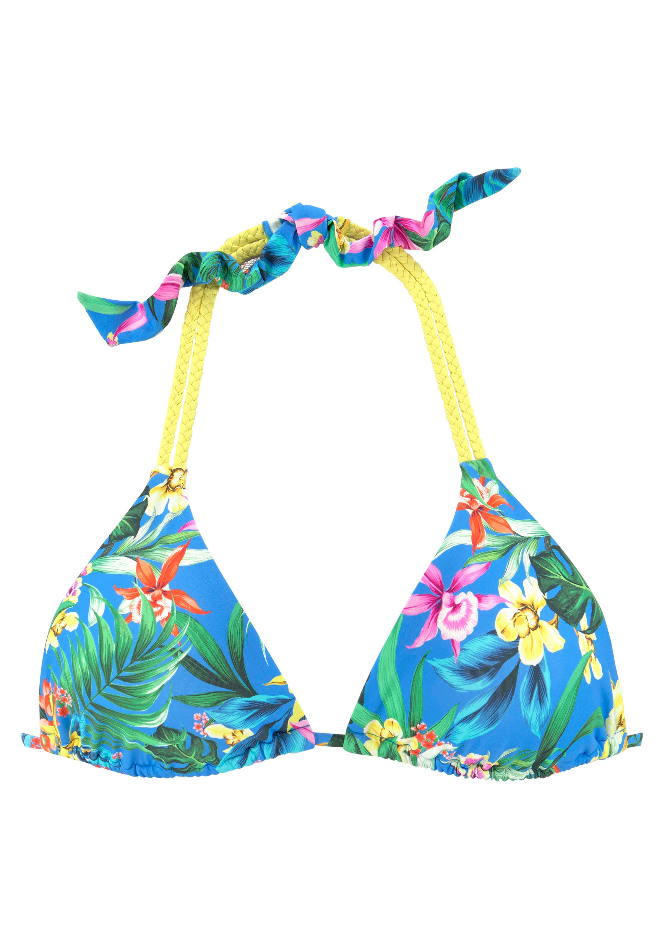 Venice Beach Triangel-Bikini-Top »Hanni«, mit tropischem Print und gelben Details