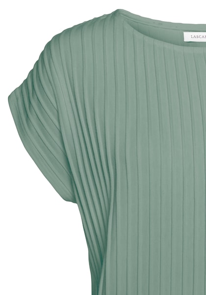 LASCANA Kurzarmshirt, mit Biesenstruktur, T-Shirt, Streifenshirt, moderne Strukturware