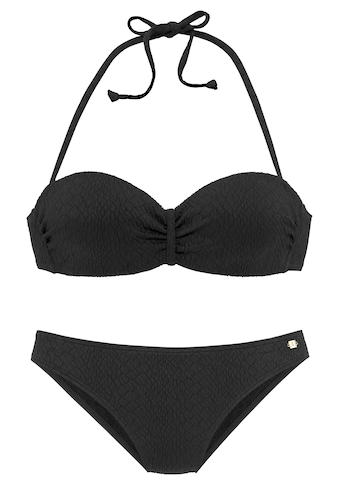 JETTE Bügel-Bandeau-Bikini, aus modischer Struckturware