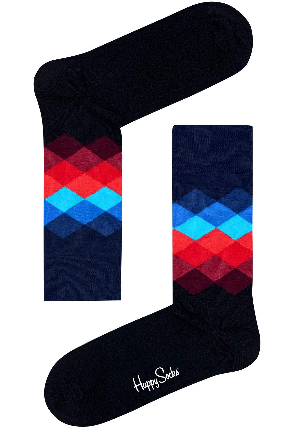 Image of Happy Socks Socken »Faded Diamond«, mit gemustertem Schaft