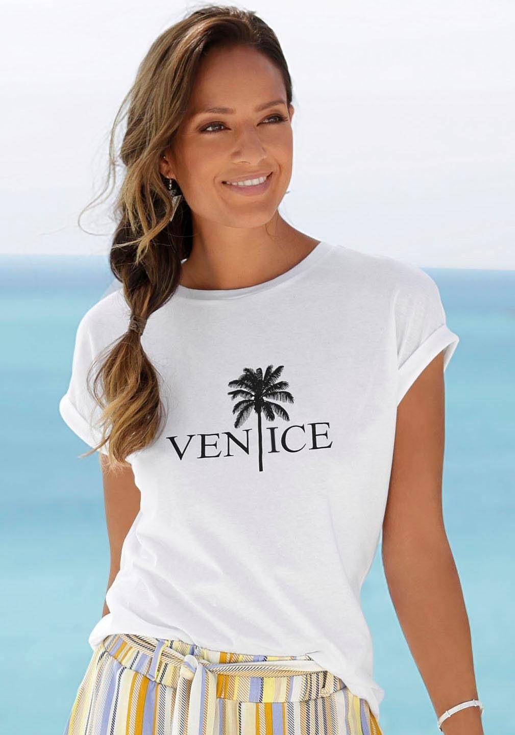 Image of Venice Beach Rundhalsshirt, mit Frontdruck