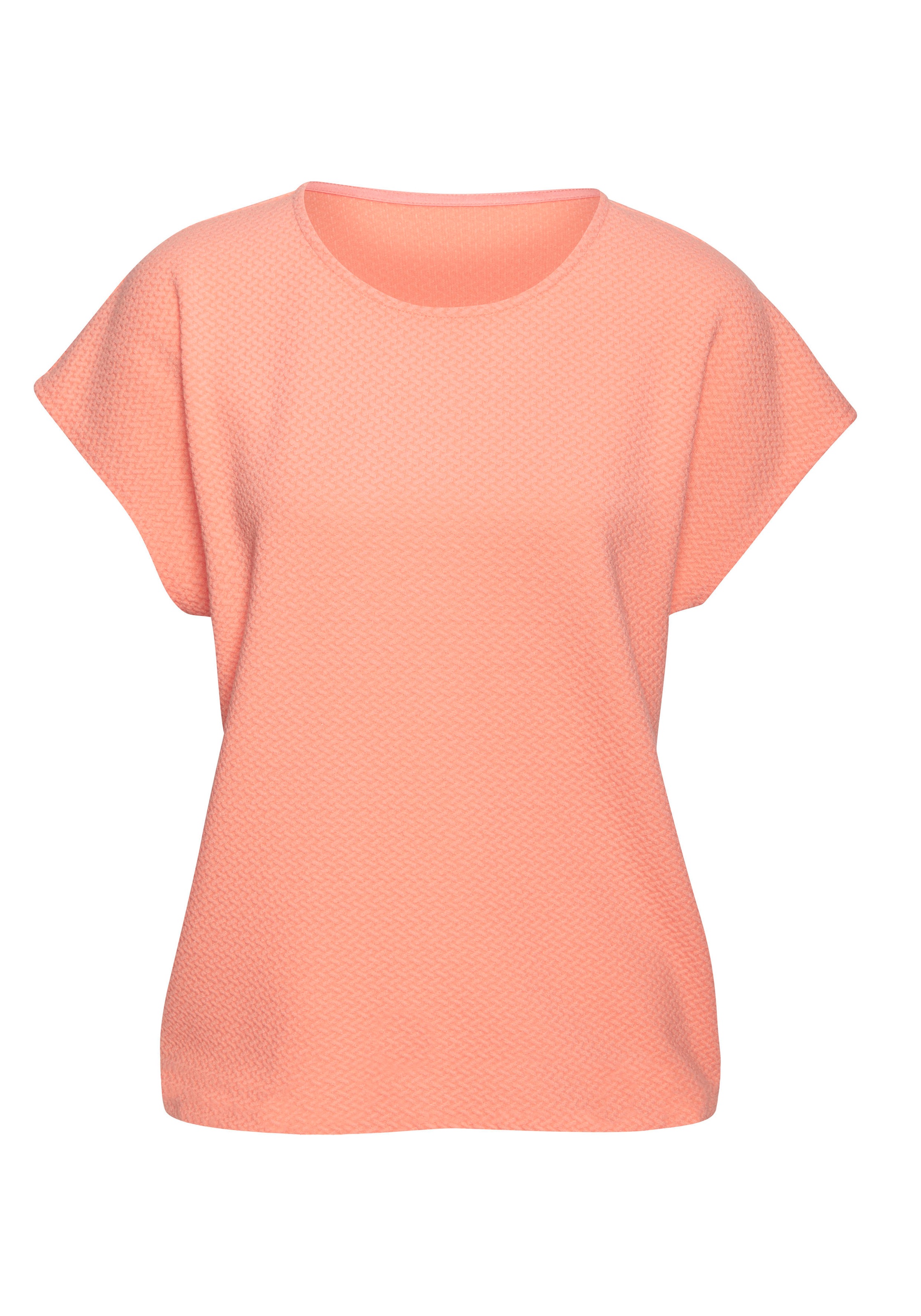 Vivance Kurzarmshirt »mit dezentem Jacquard-Muster«, aus pflegeleichter Qualität