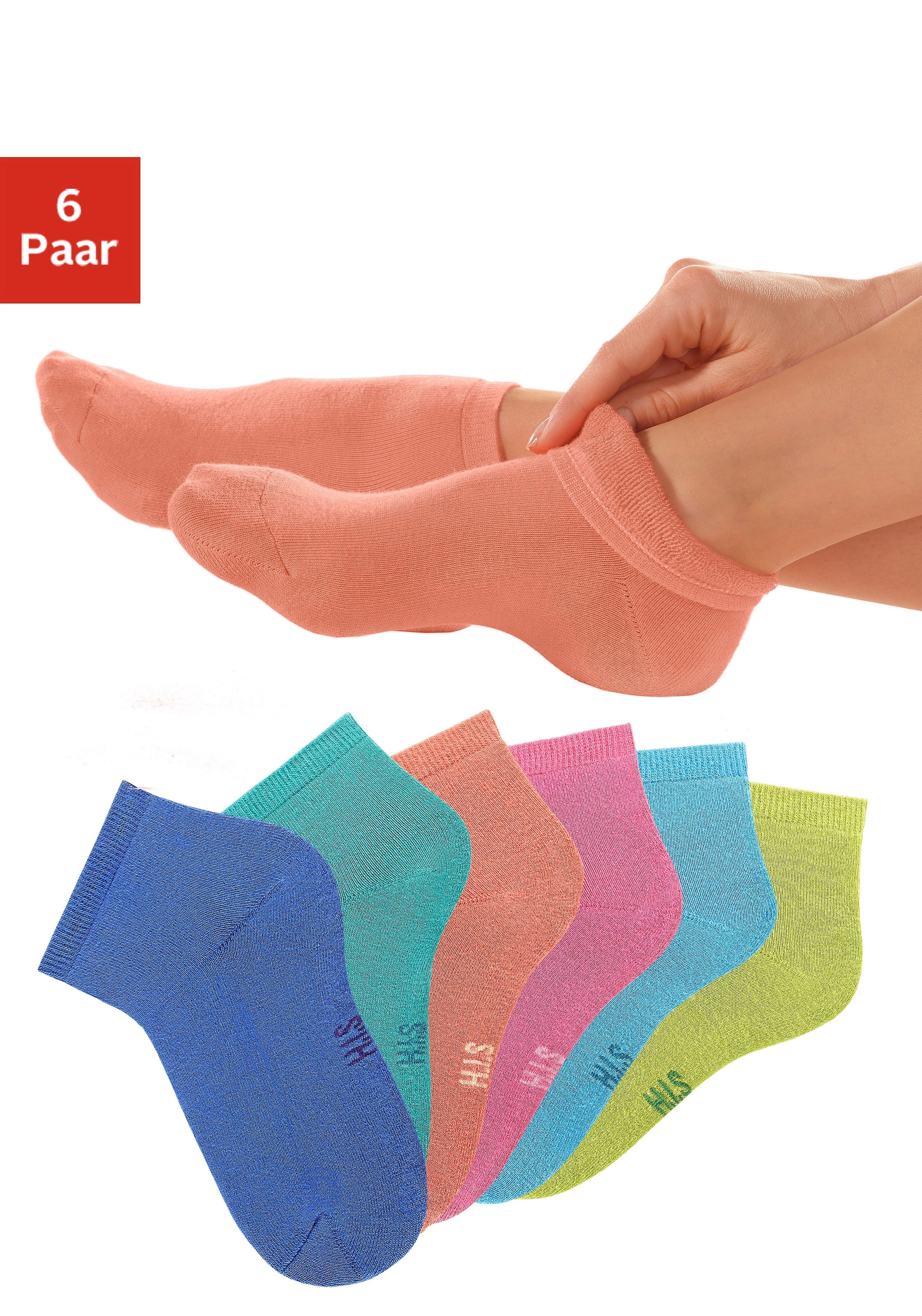 H.I.S Kurzsocken, (Packung, 6 Paar), mit kuscheligem Innenfrottee